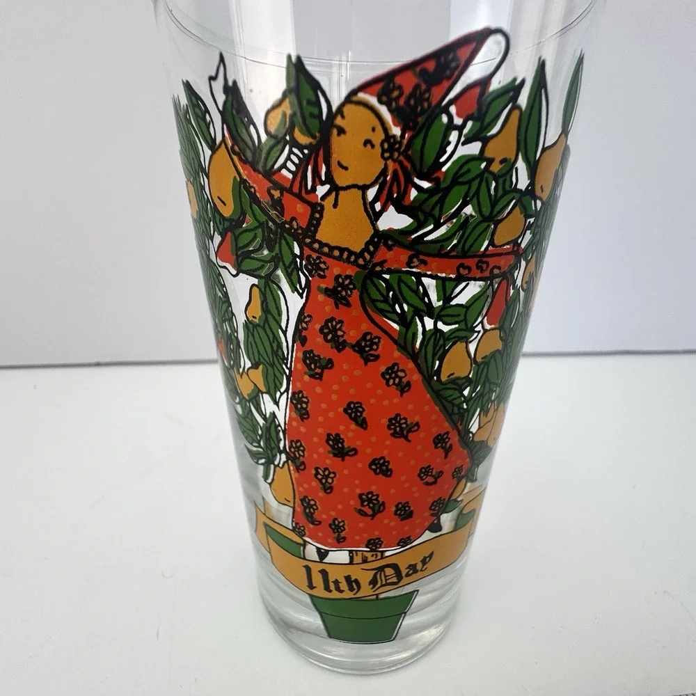 VTG Indiana Glass 12 DAYS OF CHRISTMAS GLASS 11th Eleven Ladies Dancing‎ 12oz